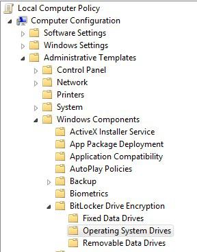 Bitlocker Drive Encryption Startup Group Policies