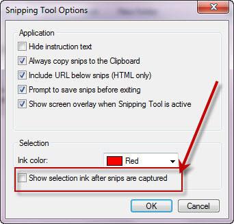 Snipping Tool option