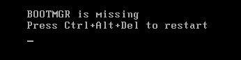 Bootmgr is missing: Windows 7