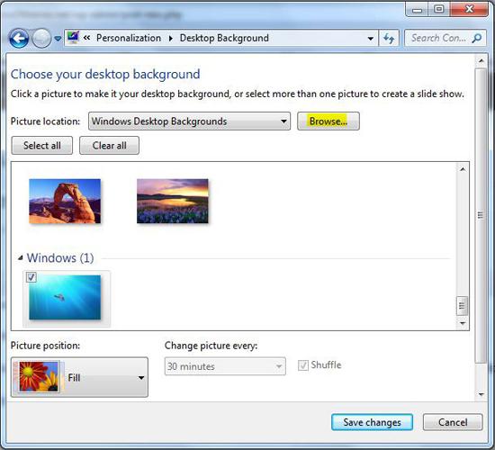 Browse Windows Desktop Backgrounds