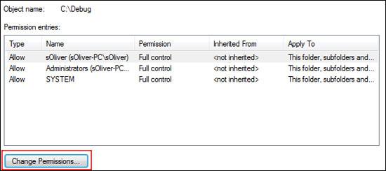 Change Folder Permissions