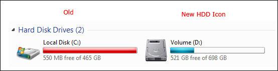 Change Hard Drive icon in Win7