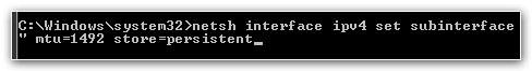 Change MTU Value in Windows 7