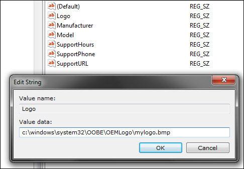 Change OEM Logo Path in Windows 7
