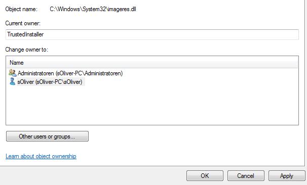 Change Ownership Manually