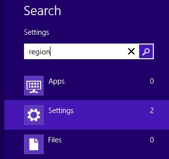 Change Region Settings