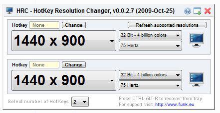 change screen resolution shortcut