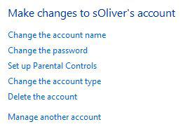Change user account password in Windows 8