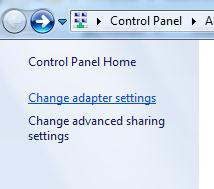 Changing Adapter Settings Screen