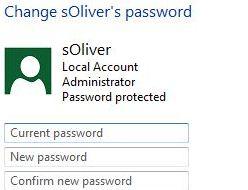 Changing passwords for your Windows 8 user accounts