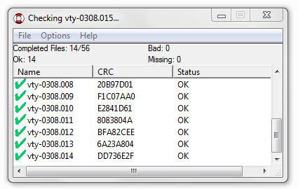 Checking SFV Files CRC