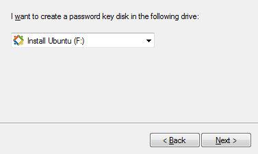 Choose drive for recovery disk