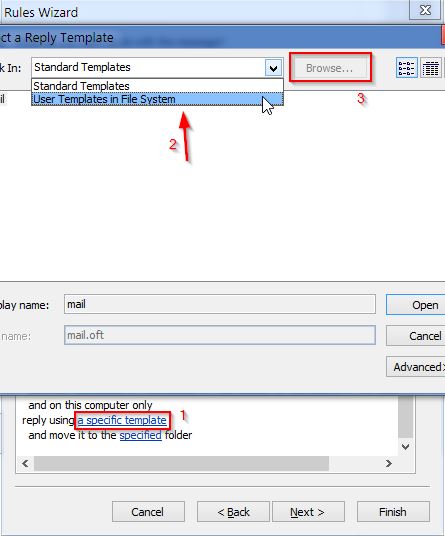 Choosing autoresponder template from custom folder