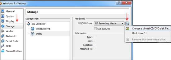 Choose virtual DVD Disk file