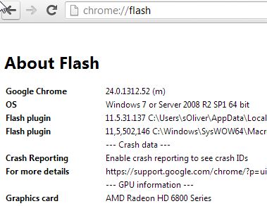 Chrome Flash Url