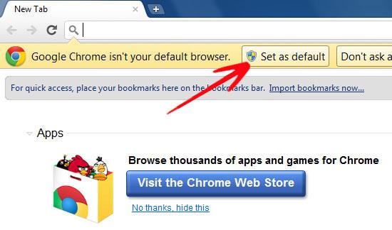 set as default chrome