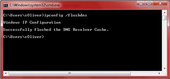 Clear dns cache in Windows 7