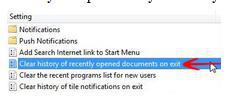 Clear History Of Recently Opened Documents On Exit