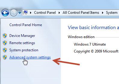 Click Advanced System Settings