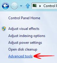 Click Advanced Tools