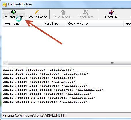 Click Fix Fonts Folder