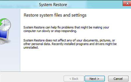 Click next restore