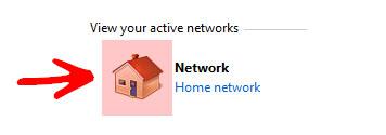Click on home network icon