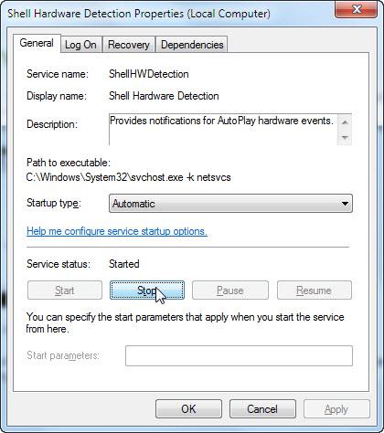 Click Stop in Shell Detection Hardware