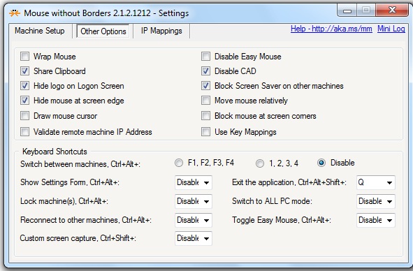 configure mouse without borders