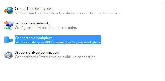 Connect to a workplace set up a VPN connection