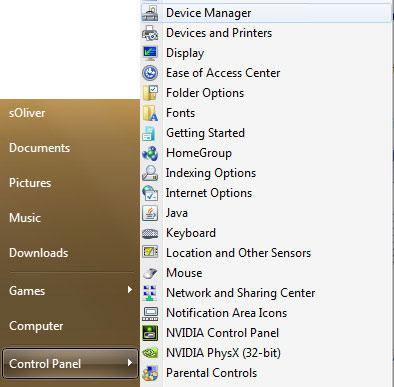 Control Panel Windows 7: Device Manager
