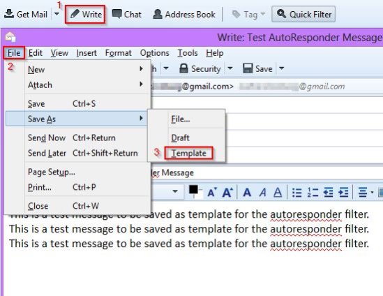 Create the autoresponder message and save it as a template