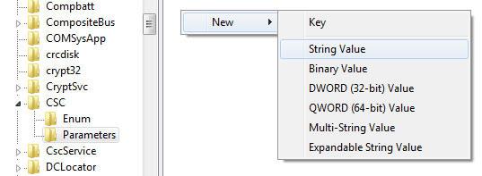 Create New String Value Cache Location