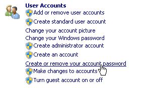 Create Or Remove Your User Account Password