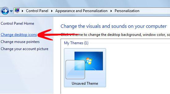 change desktop icons