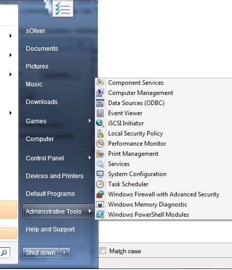 Customized Windows 7 Start menu