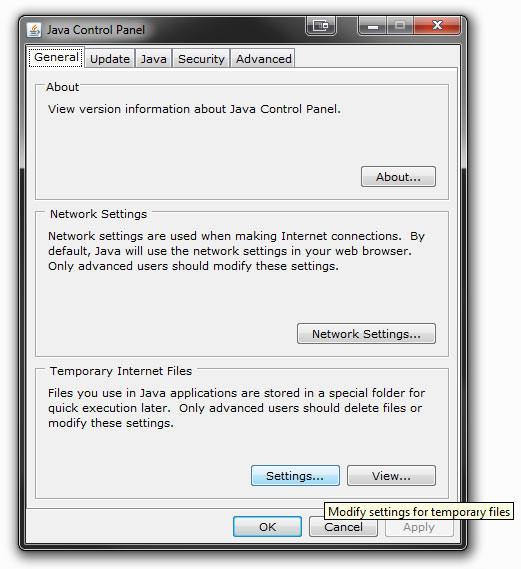 Delete Java Cache Files: Temporary Internet Files