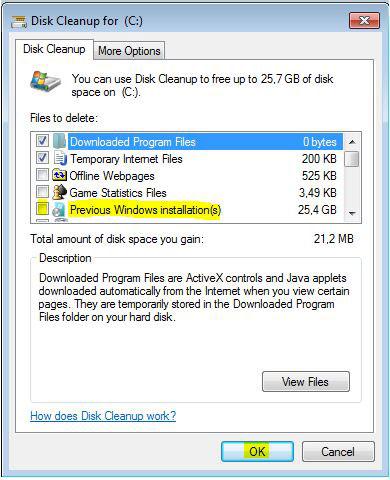 Delete Previous Windows Installations: Delete Windows.old folder