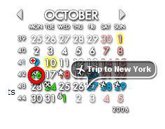 desktop calendar with colors