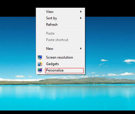 Desktop personalize icons