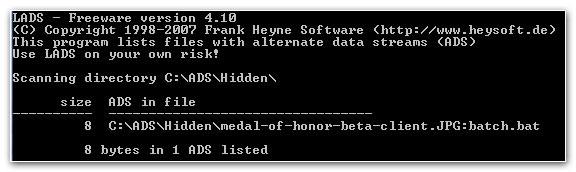 Detect and delete alternate data streams