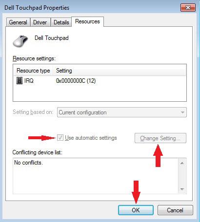 Change IRQ settings for the device