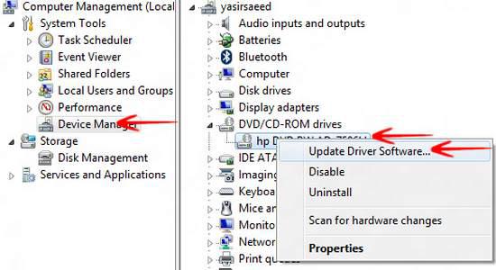 Device Manager DVD Rom