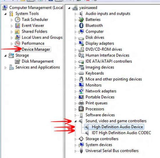 device manager select sound device