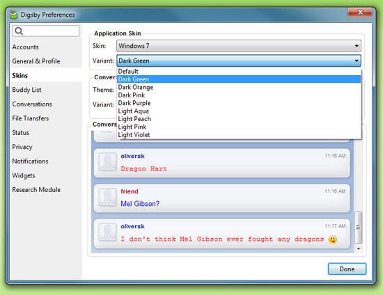 Digsby Windows 7 Skins