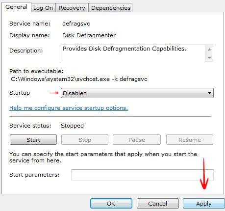 Disable Disk Defrag in Windows 7