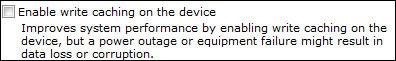 Disable disk write caching