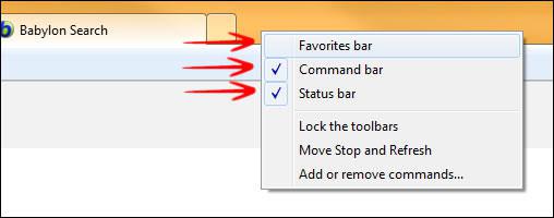 Disable IE9 Toolbars