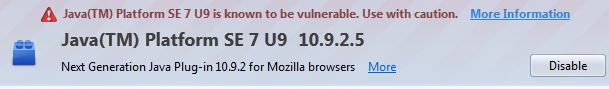 Disable Java Platform Se 7 U9