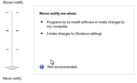 Disable UAC in Windows 8